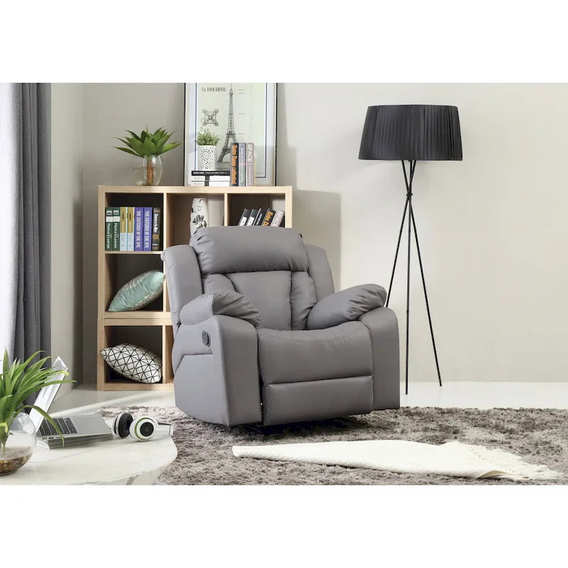 Poltrona reclinabile Rocker in similpelle – Marrone scuro / Bianco / Grigio / Nero / Beige, 1 persona