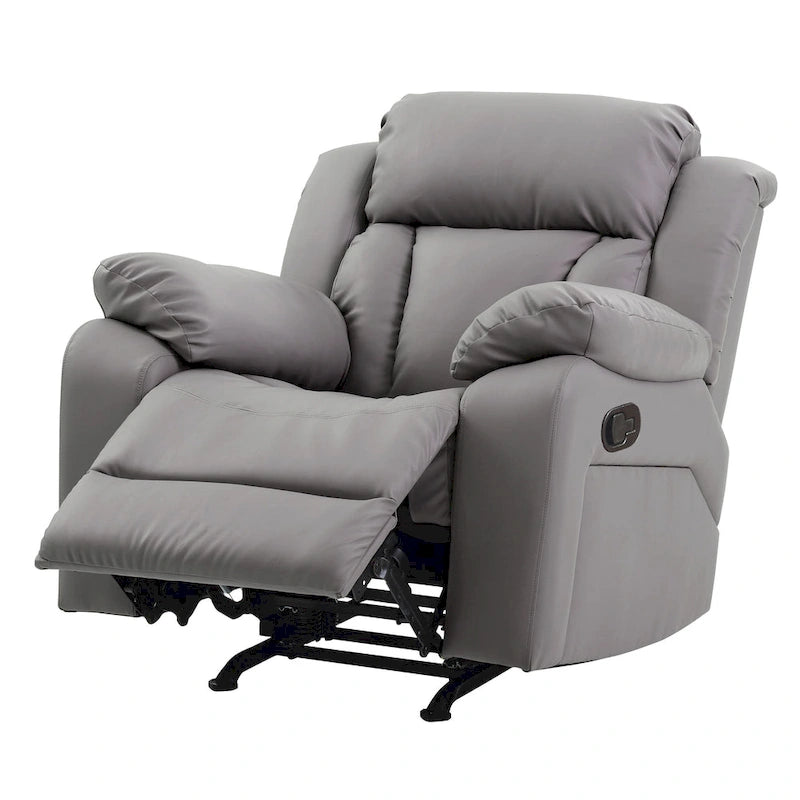 Poltrona reclinabile Rocker in similpelle – Marrone scuro / Bianco / Grigio / Nero / Beige, 1 persona