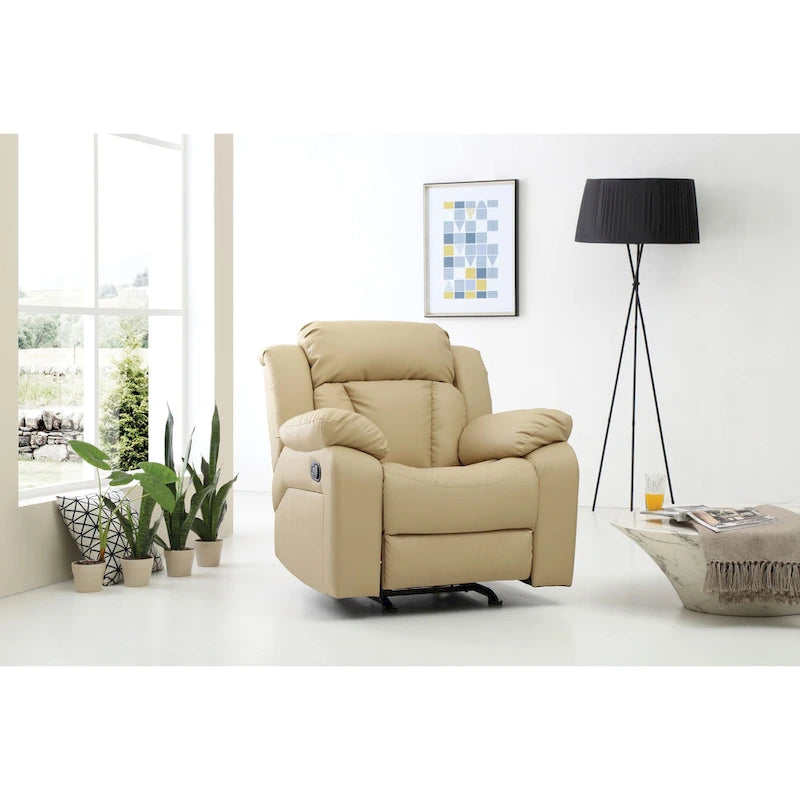 Poltrona reclinabile Rocker in similpelle – Marrone scuro / Bianco / Grigio / Nero / Beige, 1 persona