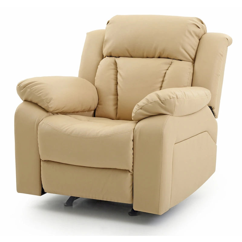 Poltrona reclinabile Rocker in similpelle – Marrone scuro / Bianco / Grigio / Nero / Beige, 1 persona