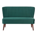 Divanetto a 2 posti senza braccioli in velluto, stile moderno di metà secolo (verde/blu/rosa cipria/grigio/blu reale)