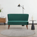 Divanetto a 2 posti senza braccioli in velluto, stile moderno di metà secolo (verde/blu/rosa cipria/grigio/blu reale)