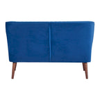 Divanetto a 2 posti senza braccioli in velluto, stile moderno di metà secolo (verde/blu/rosa cipria/grigio/blu reale)
