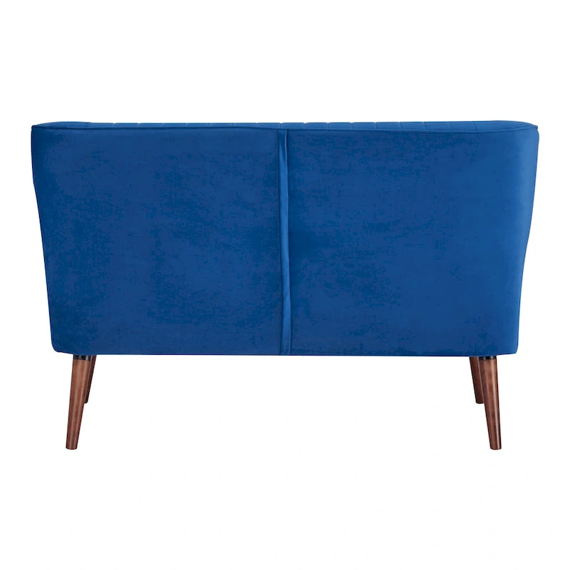 Divanetto a 2 posti senza braccioli in velluto, stile moderno di metà secolo (verde/blu/rosa cipria/grigio/blu reale)
