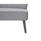 Divanetto a 2 posti senza braccioli in velluto, stile moderno di metà secolo (verde/blu/rosa cipria/grigio/blu reale)