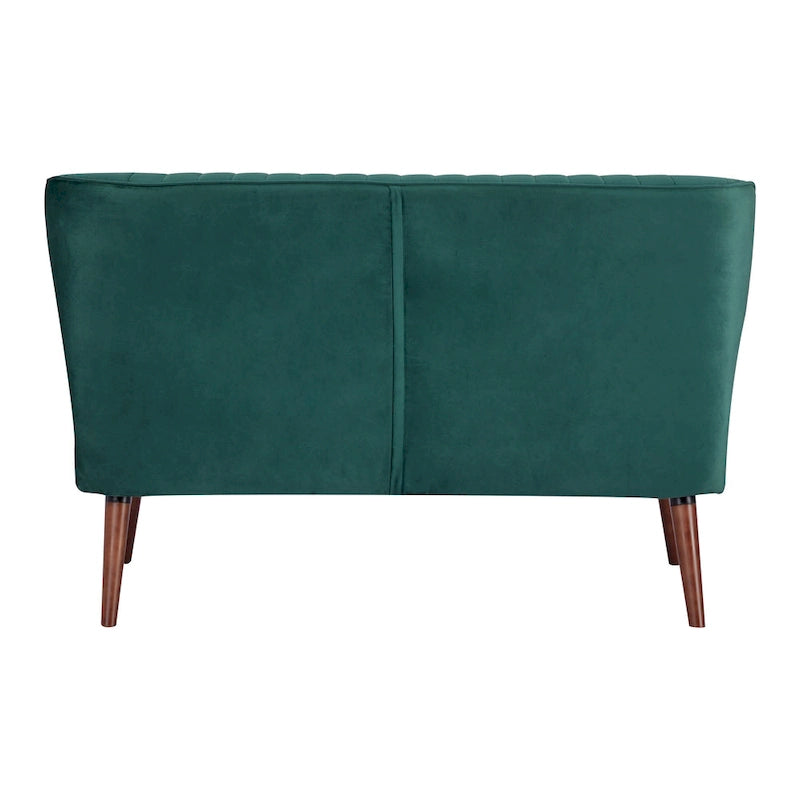 Divanetto a 2 posti senza braccioli in velluto, stile moderno di metà secolo (verde/blu/rosa cipria/grigio/blu reale)