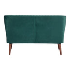 Divanetto a 2 posti senza braccioli in velluto, stile moderno di metà secolo (verde/blu/rosa cipria/grigio/blu reale)