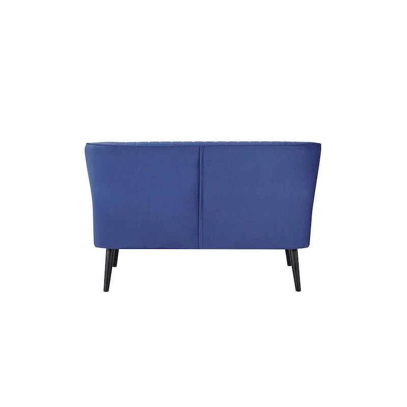 Divanetto a 2 posti senza braccioli in velluto, stile moderno di metà secolo (verde/blu/rosa cipria/grigio/blu reale)