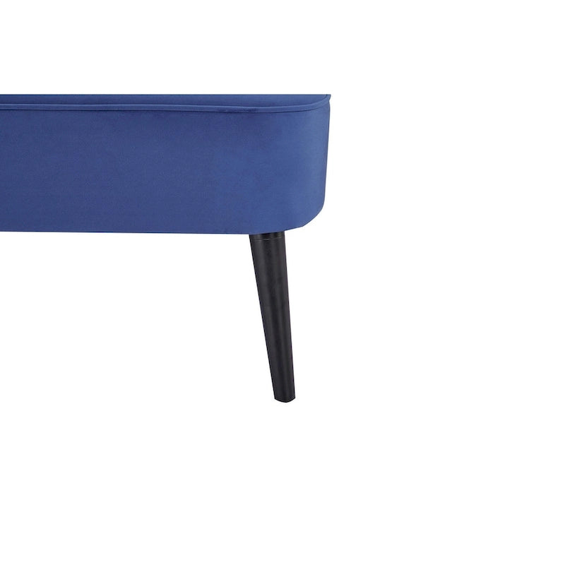 Divanetto a 2 posti senza braccioli in velluto, stile moderno di metà secolo (verde/blu/rosa cipria/grigio/blu reale)