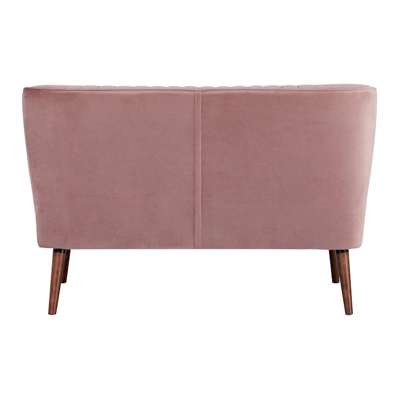 Divanetto a 2 posti senza braccioli in velluto, stile moderno di metà secolo (verde/blu/rosa cipria/grigio/blu reale)