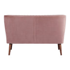 Divanetto a 2 posti senza braccioli in velluto, stile moderno di metà secolo (verde/blu/rosa cipria/grigio/blu reale)