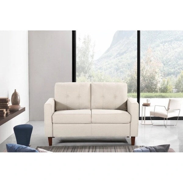 Set Divano Tufted Mid-Century Grigio Scuro / Beige / Grigio Chiaro, 3 Pezzi, 3 Posti