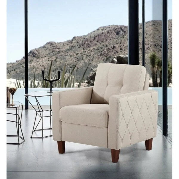 Set Divano Tufted Mid-Century Grigio Scuro / Beige / Grigio Chiaro, 3 Pezzi, 3 Posti