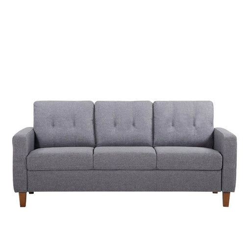 Divanetto a due posti imbottito in stile Mid-Century, Beige / Grigio Chiaro / Grigio Scuro