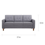 Divanetto a due posti imbottito in stile Mid-Century, Beige / Grigio Chiaro / Grigio Scuro