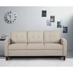 Divanetto a due posti imbottito in stile Mid-Century, Beige / Grigio Chiaro / Grigio Scuro