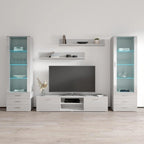 Unità da parete / mobile TV bianco / nero / rovere per 1 stanza