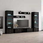 Unità da parete / mobile TV bianco / nero / rovere per 1 stanza