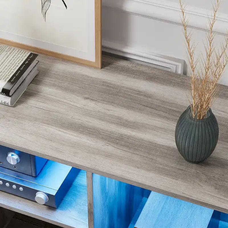 Mobile TV a L a 2 pezzi Bianco/Rovere/Nero per 1-2 utenti