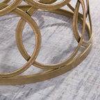 Tavolino d'appoggio a barile Oro/Nero/Argento, in ferro, per 1, 42,5 x 42,5 x 56 cm