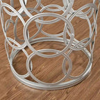 Tavolino d'appoggio a barile Oro/Nero/Argento, in ferro, per 1, 42,5 x 42,5 x 56 cm