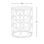 Tavolino d'appoggio a barile Oro/Nero/Argento, in ferro, per 1, 42,5 x 42,5 x 56 cm