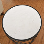 Tavolino d'appoggio a barile Oro/Nero/Argento, in ferro, per 1, 42,5 x 42,5 x 56 cm