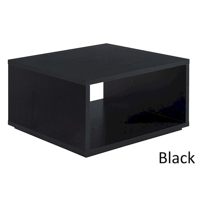 Tavolino da caffè quadrato nero/bianco con ripiano inferiore – Posti 4–6