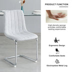 Sedia da pranzo imbottita con gambe in metallo, set da 4 (blu / grigio scuro / grigio chiaro)