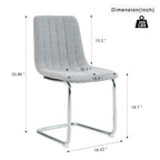 Sedia da pranzo imbottita con gambe in metallo, set da 4 (blu / grigio scuro / grigio chiaro)