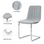 Sedia da pranzo imbottita con gambe in metallo, set da 4 (blu / grigio scuro / grigio chiaro)