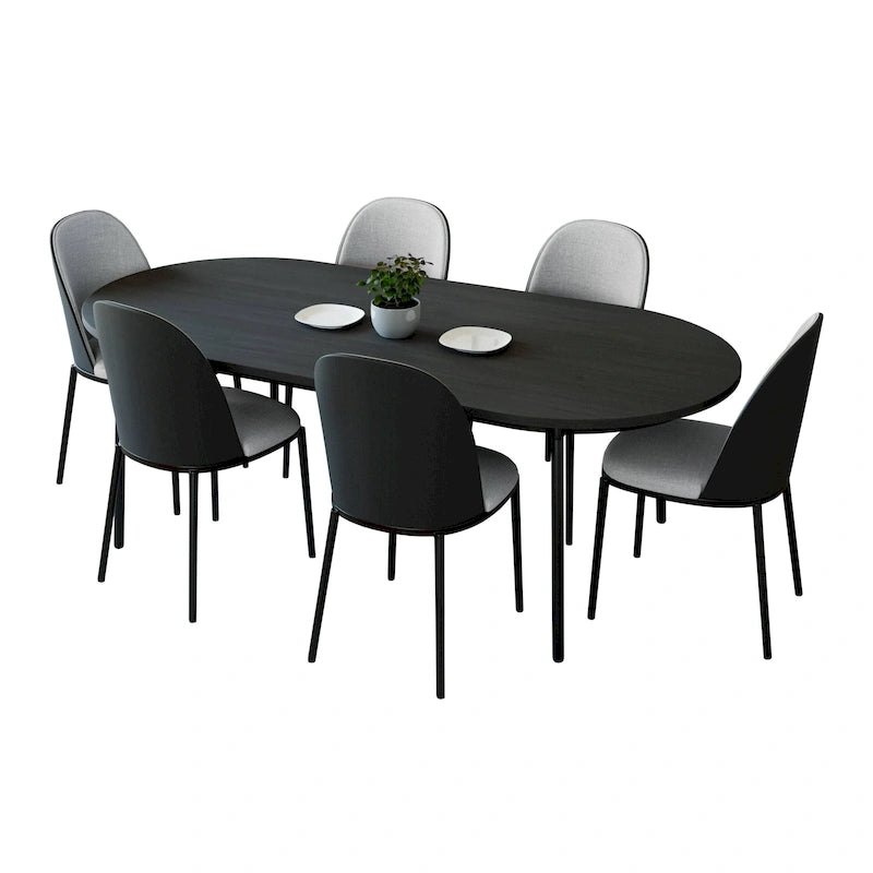 Set da pranzo 7 pezzi, stile moderno di metà secolo, 6 posti a sedere – Colori assortiti