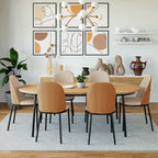 Set da pranzo 7 pezzi, stile moderno di metà secolo, 6 posti a sedere – Colori assortiti