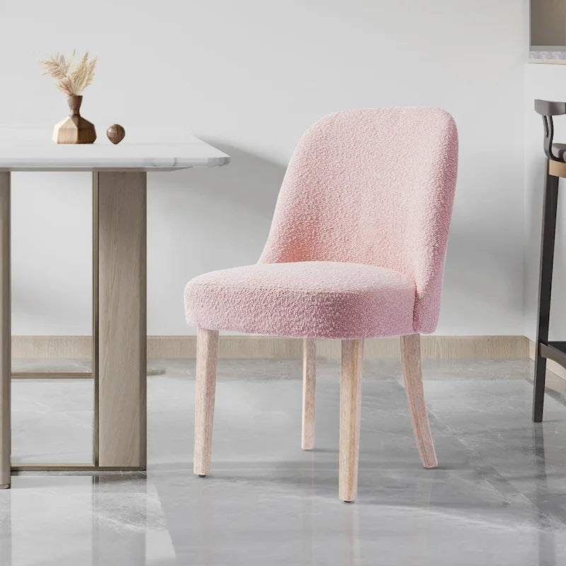 Sedia laterale imbottita in boucle, multicolore, resistente all'acqua, sedile singolo