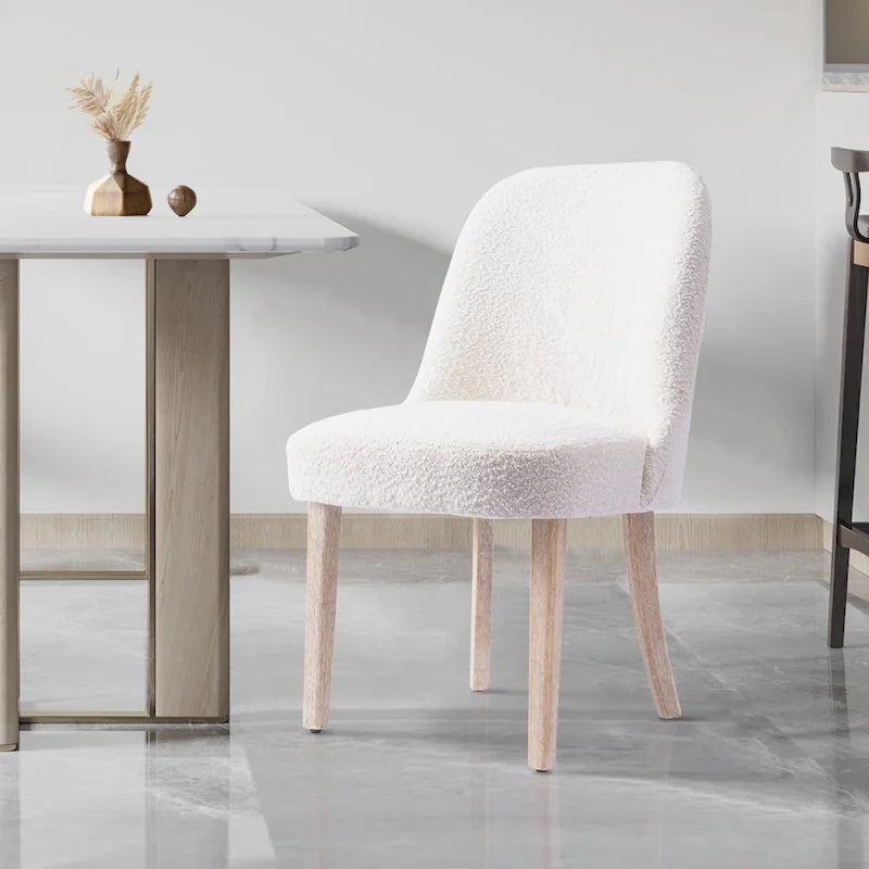 Sedia laterale imbottita in boucle, multicolore, resistente all'acqua, sedile singolo
