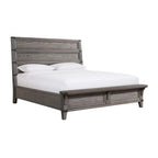 Testiera a pannelli grigio acciaio con porte USB – Queen/King, letto a 1 piazza