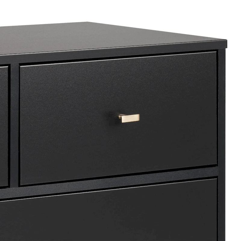 Cassettiera a 7 cassetti Mid-Century Drifted grigio/bianco/nero/ciliegio, montaggio da 1 persona
