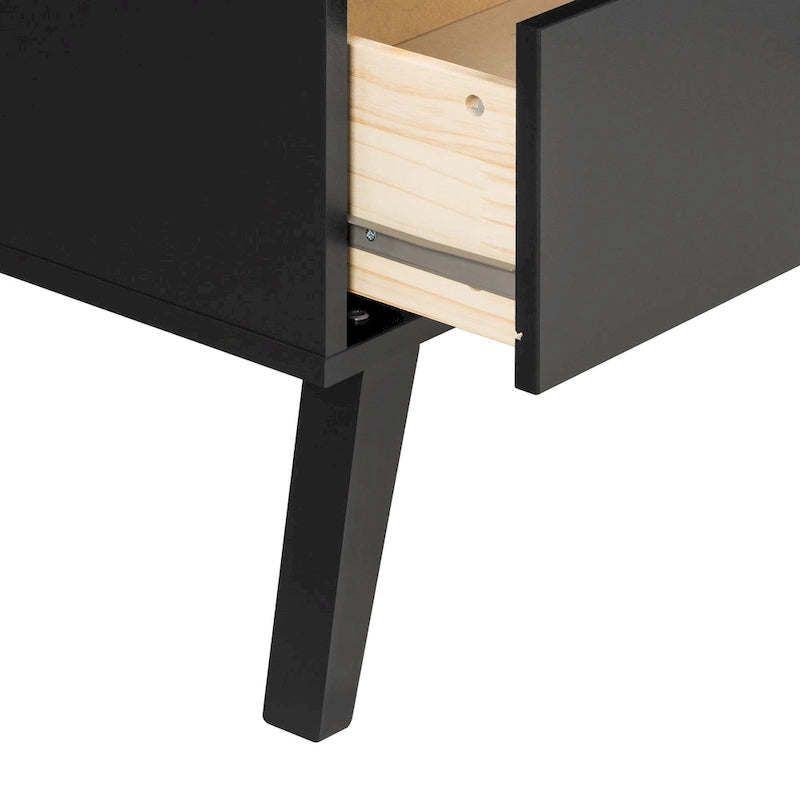 Cassettiera a 7 cassetti Mid-Century Drifted grigio/bianco/nero/ciliegio, montaggio da 1 persona