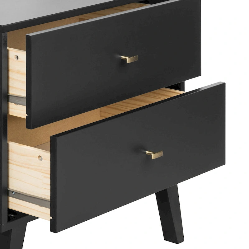 Cassettiera a 7 cassetti Mid-Century Drifted grigio/bianco/nero/ciliegio, montaggio da 1 persona