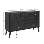 Cassettiera a 7 cassetti Mid-Century Drifted grigio/bianco/nero/ciliegio, montaggio da 1 persona