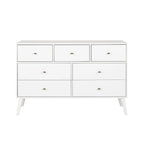 Cassettiera a 7 cassetti Mid-Century Drifted grigio/bianco/nero/ciliegio, montaggio da 1 persona
