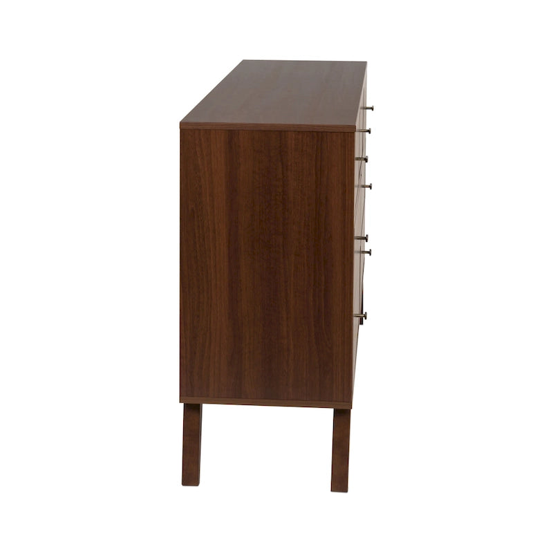 Cassettiera a 7 cassetti Mid-Century Drifted grigio/bianco/nero/ciliegio, montaggio da 1 persona