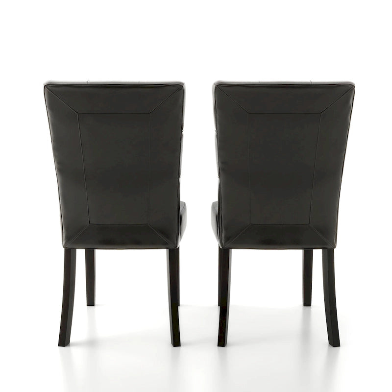 Sedia da pranzo Lerc contemporanea in similpelle trapuntata color caffè di Furniture of America (set da 2)