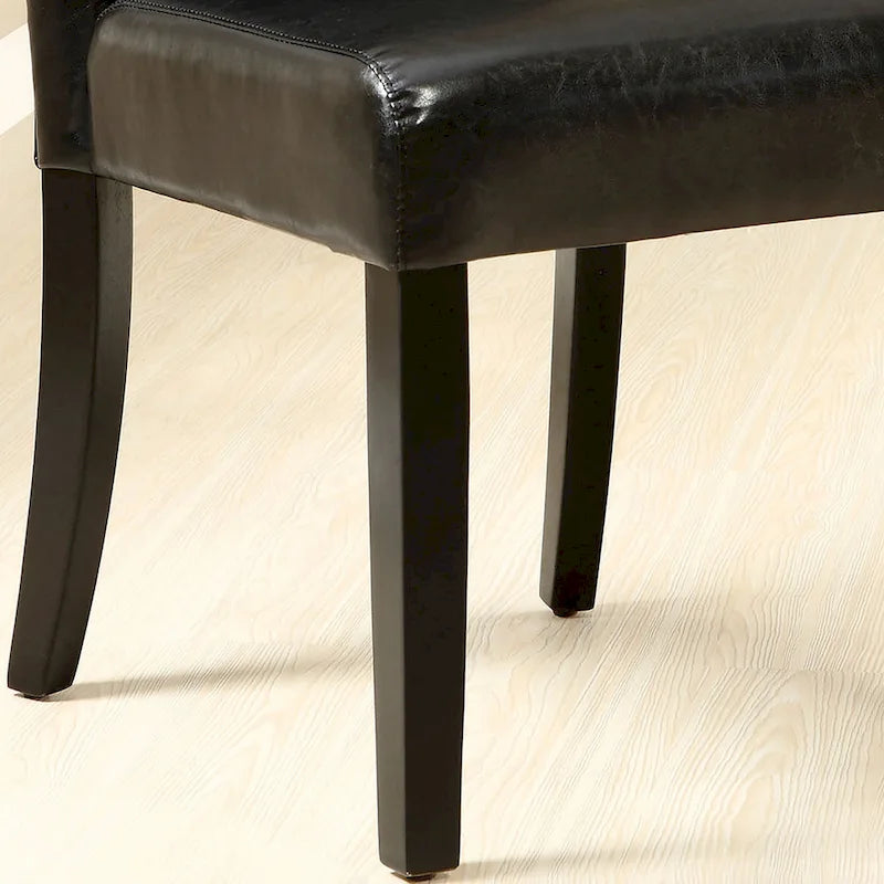 Sedia da pranzo Lerc contemporanea in similpelle trapuntata color caffè di Furniture of America (set da 2)