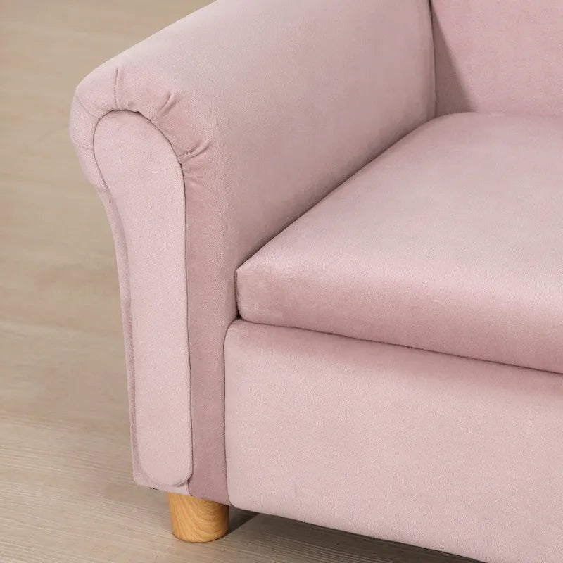 Divanetto/poltrona per bambini grigio/rosa con vano portaoggetti a scomparsa, per 1 bambino dai 3 ai 5 anni