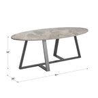 Tavolino da Caffè in Pietra Sinterizzata Grigio/Bianco, Mid-Century Modern, Set da 1-2 Pezzi