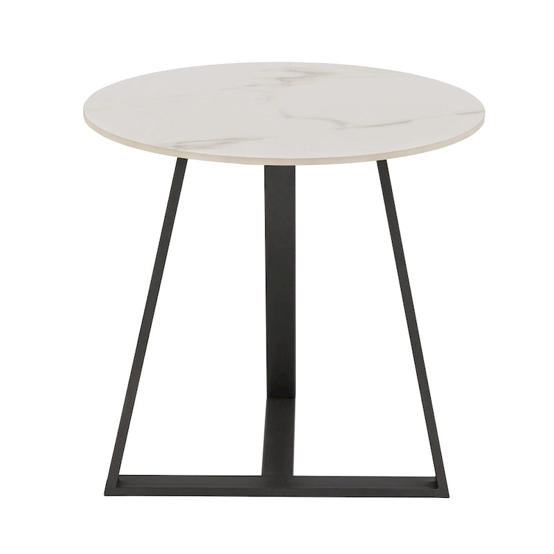 Tavolino da Caffè in Pietra Sinterizzata Grigio/Bianco, Mid-Century Modern, Set da 1-2 Pezzi