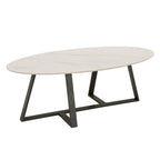 Tavolino da Caffè in Pietra Sinterizzata Grigio/Bianco, Mid-Century Modern, Set da 1-2 Pezzi