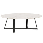 Tavolino da Caffè in Pietra Sinterizzata Grigio/Bianco, Mid-Century Modern, Set da 1-2 Pezzi