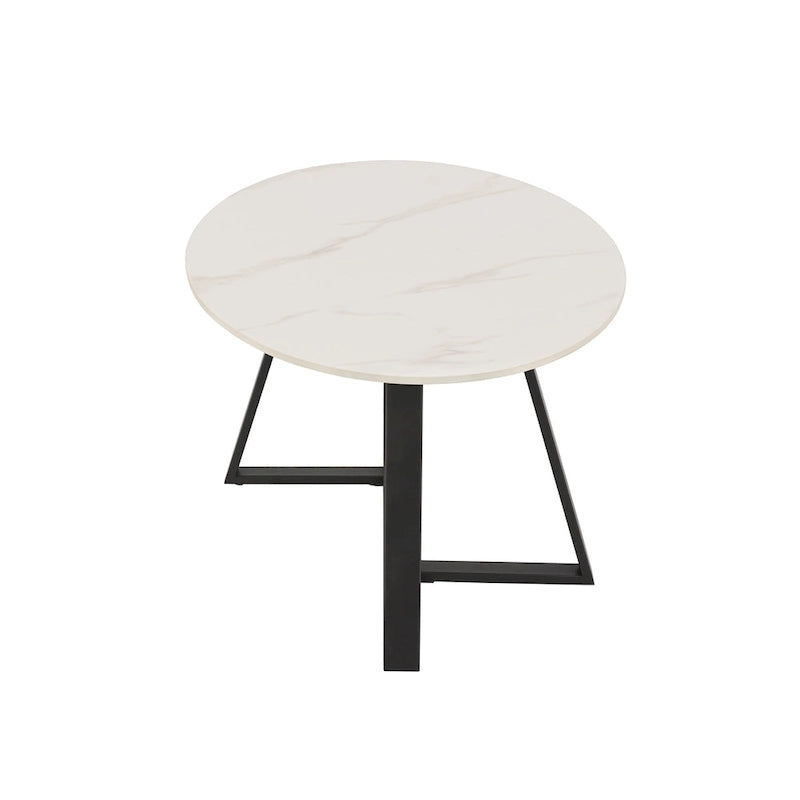 Tavolino da Caffè in Pietra Sinterizzata Grigio/Bianco, Mid-Century Modern, Set da 1-2 Pezzi